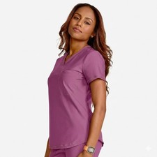 Dusty Mauve Cherokee Scrubs Form Tuckable V Neck Top CK819 DTMA