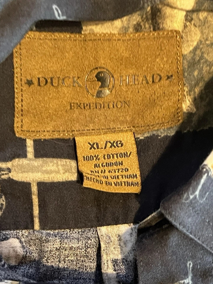 Camisa de expedición Duck Head para hombre talla XL azul al aire libre cabina pesca deporte Foto 3 de 4