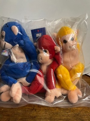 Set of 3 Plush Monkeys
