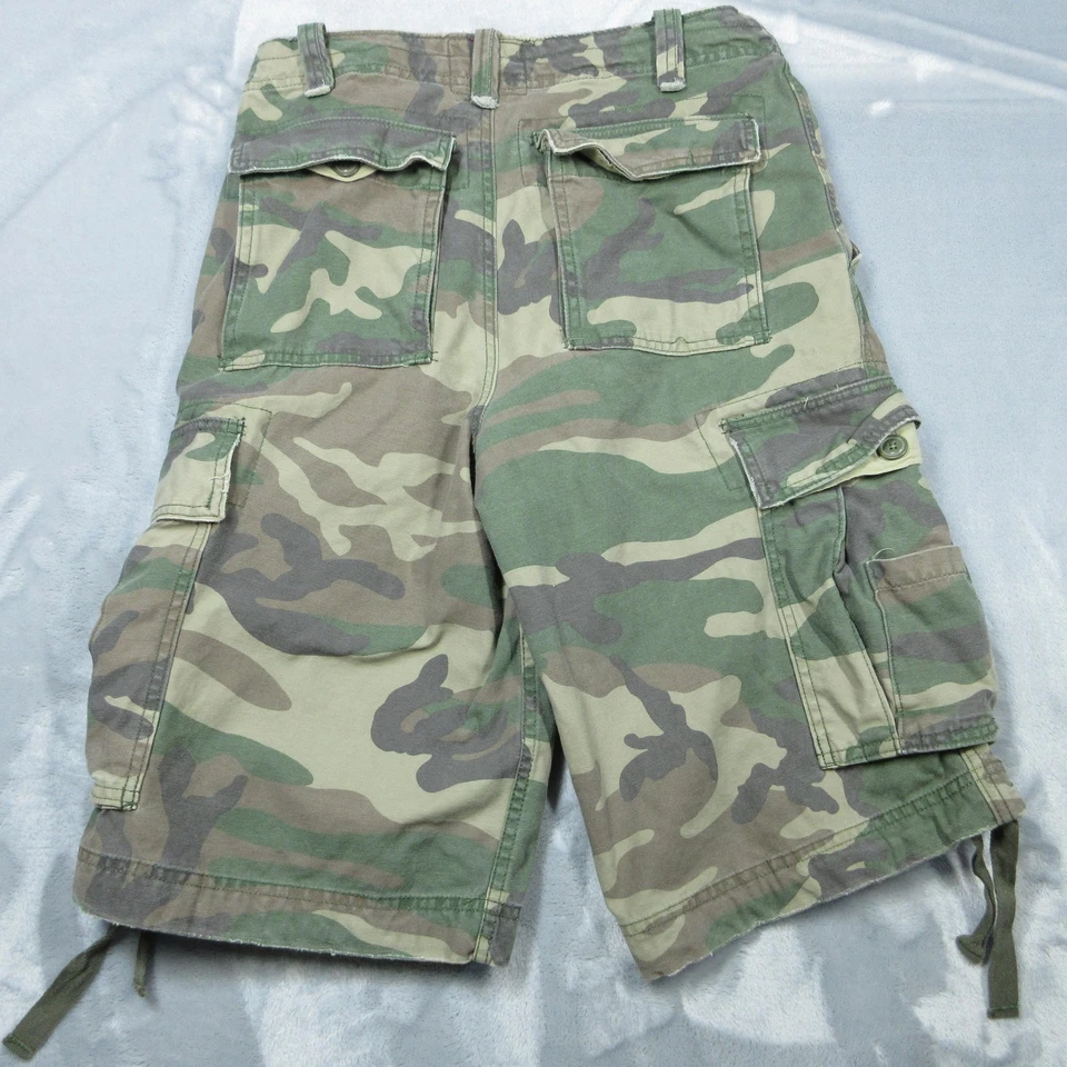 Pantalones Cortos No Boundaries Para Hombre 30 Verde Camuflaje Carga Multi Bolsillo Cordón Algodón Foto 2 de 4