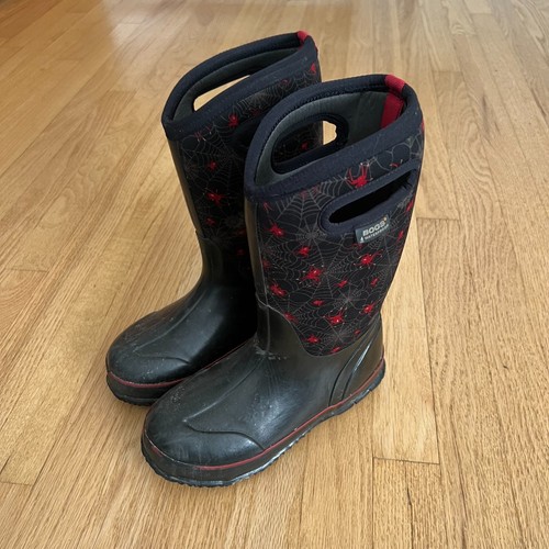 Bogs Kinder Classic Black Spider wasserdichte Winterstiefel Jugend Größe 3