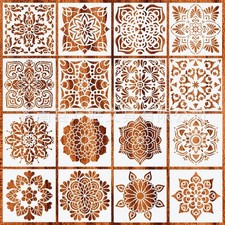 Mandala Drawing Stencils - 16 PCS Rangoli Templates for DIY Crafts