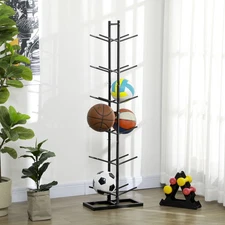 Soozier Ball Storage Rack, Basketball Holder Organizer, 12-Ball Capacity