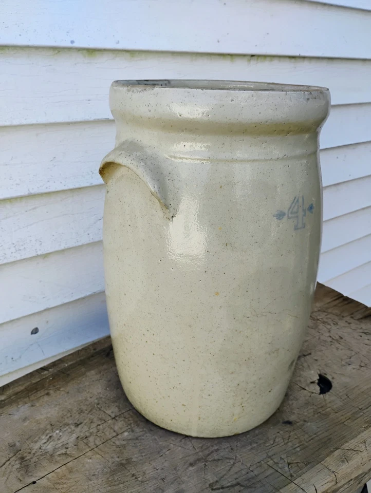 Antigua vasija batidora de mantequilla de 4 galones Stone Ware azul #4 Foto 2 de 4