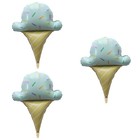  3 Count Balloon Decorations Ice Cream Foil Balloons Cloud Birthday