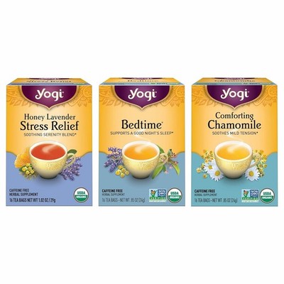 Yogi Tea Relaxation & Stress Relief Variety Pack - 16 Tea Bags per Pack (3 Packs