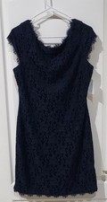 Eliza J Womens Size 14 Navy Blue Floral Lace Sheath Dress NWT