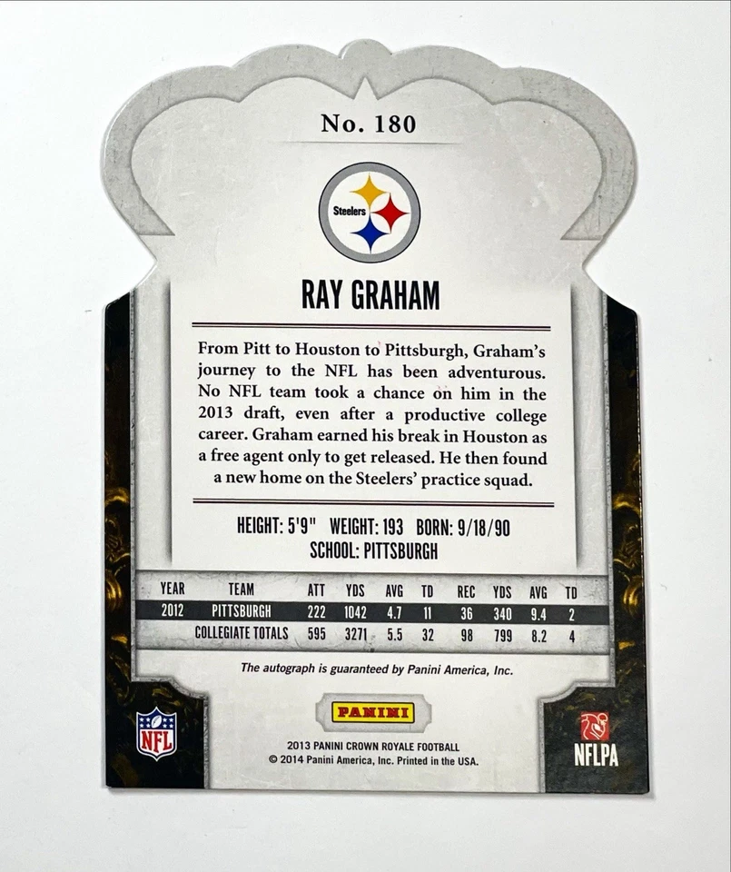 Ray Graham 2013 Crown Royale Retail Bronze Die-Cut Signatures /75 Rookie Auto RC - Image 3 of 3