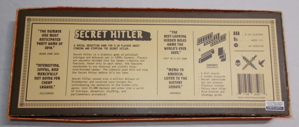 Secret H1tler Juego de Mesa Adulto Estrategia Y Traición COMPLETO LIMPIO EXCELENTE Foto 2 de 4