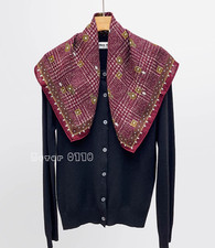 70 cashmere 30 silk Red grid double side printed square Wrap shawl 64X64cm new