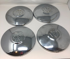 Vintage Vw Volkswagen Beetle 1960s Chrome Hubcaps Set Of 4 Oem Bug Ghia