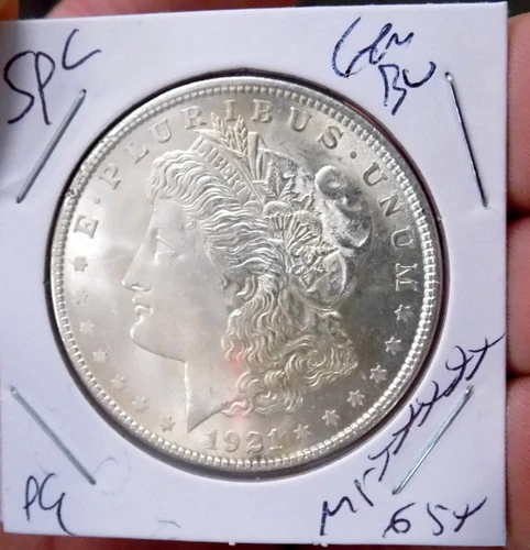 MORGAN SILVER DOLLA 1921 GEM BU SPL WOW COIN MS++++++ GLASSY LOOK