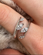 925 Sterling Silver Innocence Ring Emozini CZ Size O1/2 (Adjustable)