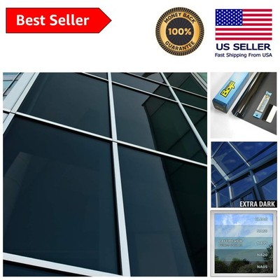 Extra Dark Window Film 36in x 12ft - Ultimate Daytime Privacy & UV Control