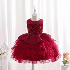 Girls Sequin Party Dress   Layered Tulle Gown for Birthday, Wedding
