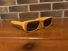 Vintage Mod Dead stock Sunglasses Orange Yellow Made In Canada NOS