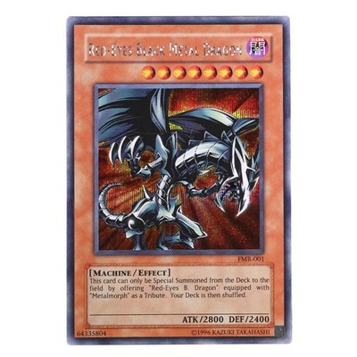 YuGiOh 2002 Red-Eyes Black Metal Dragon FMR-001 Prismatic SEC Forbidden Memories
