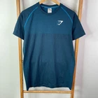 Gymshark T-Shirt Mens Small Blue Seamless Ombre Short Sleeve Training Gym