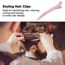 12Pcs Styling Hair Clips Slip  Pink Duck Bill Clips for Flat Ironing