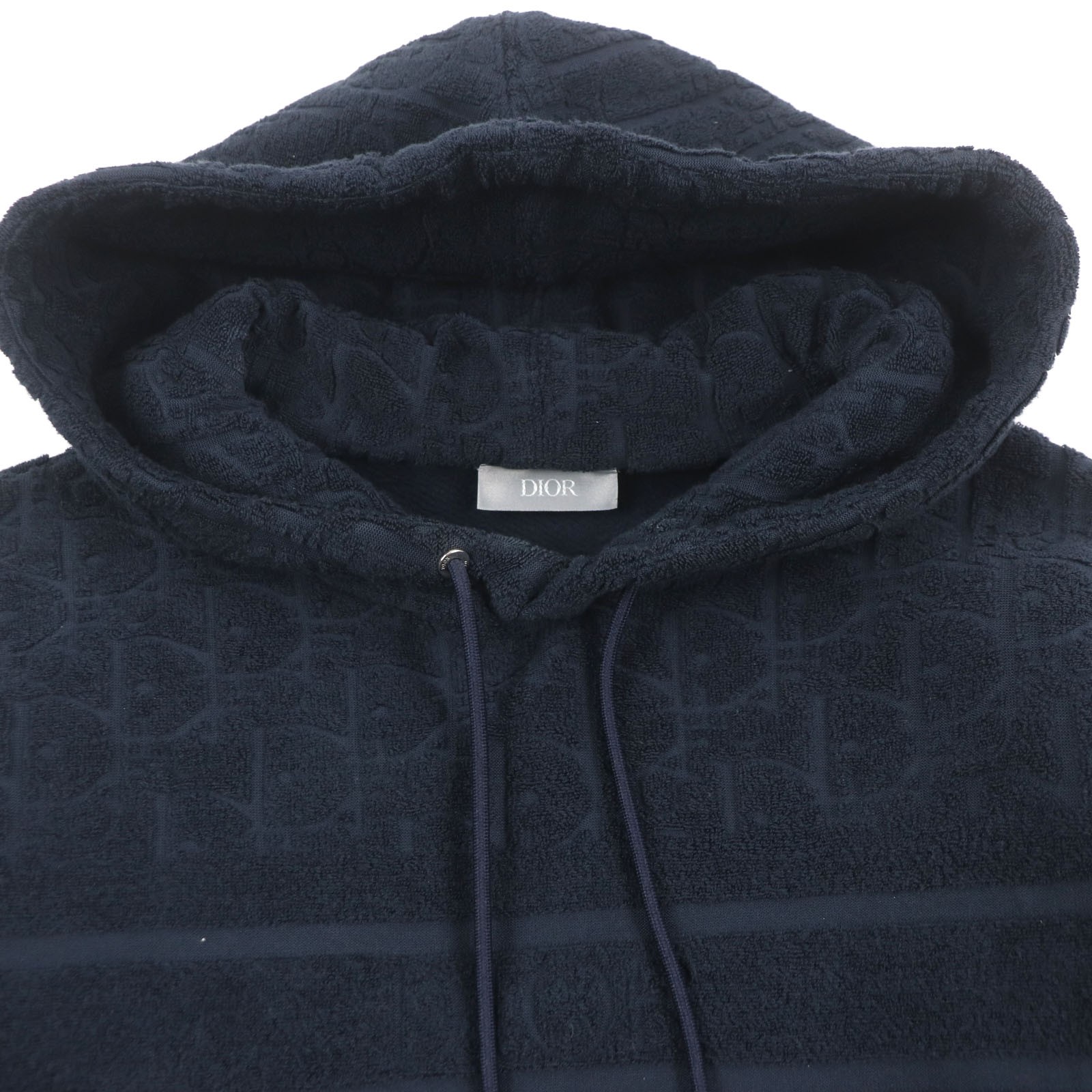 Christian Dior Men's Hoodie Cotton Oblique Pile Fabric Fleece Lining Navy XS thumbnail 2
