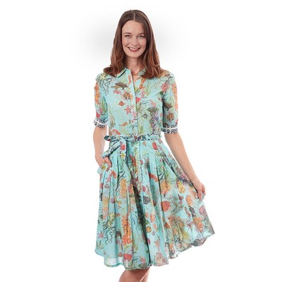 Dizzy-Lizzie Mrs. Maisel Turquoise Sealife Dress Size XS