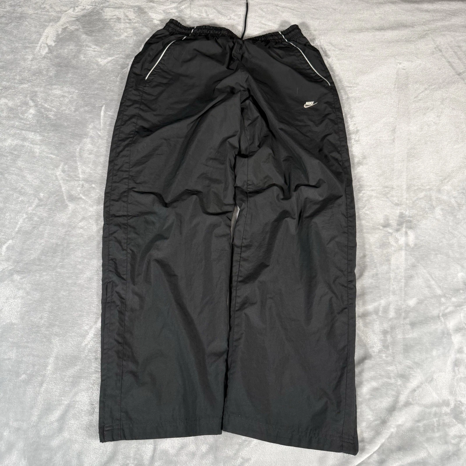 Vintage Nike Track Pants Mens L 31” Baggy Fit Softshell Faded Black Y2K