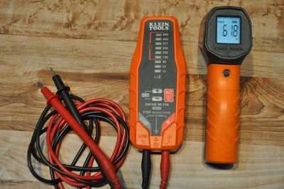 KLEIN TOOLS ET60 Voltage Tester AC DC 12 to 600V +IR1 INFRARED Laser THERMOMETER