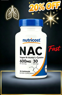 Nutricost NAC 600mg 30ct Vegan Capsules On-the-Go Supplement