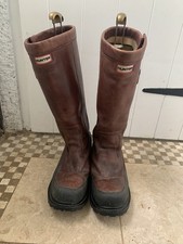 Hunter Crown Leather Boots. High grade Brown Leather Size 10 Wellies Wellingtons