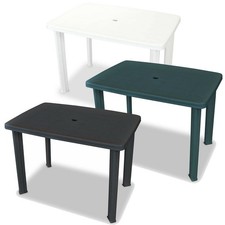 Garden Table Patio Dining Desk Outdoor Plastic Camping Table with Parasol Hole