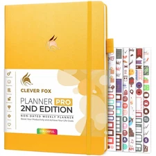 Clever Fox Planner PRO 2nd Edition – Undated Weekly Agenda Planner for Settin...