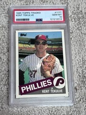 1985 TOPPS TRADED BASEBALL CARD PSA 10 KENT TEKULVE PHILADELPHIA PHILLIES