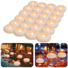 6/24× Flickering Waterproof LED Floating Candles Tealights Water-Activated Pool