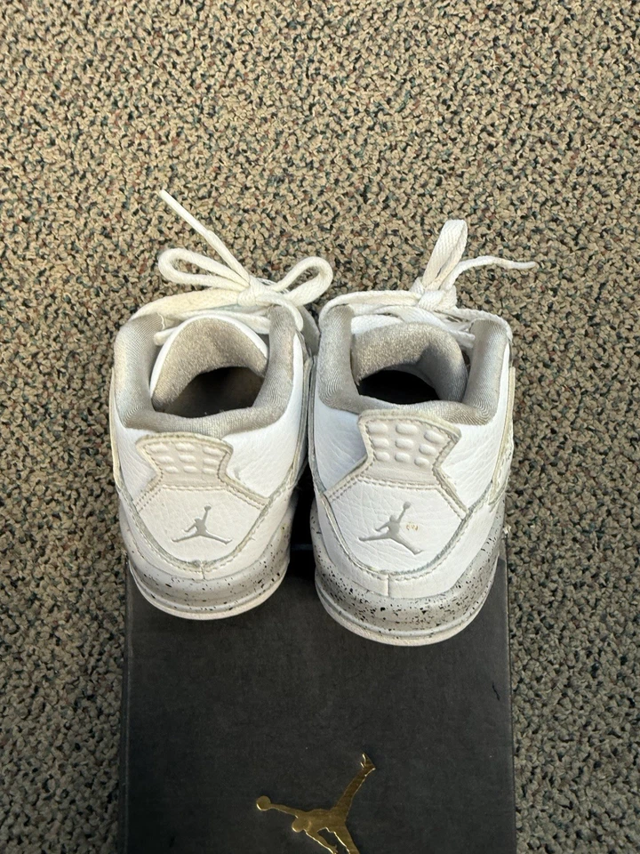 Nike Air Jordan 4 Retro Blanco Oreo Niño Tenis Talla 7C BQ7670-100 Foto 4 de 4