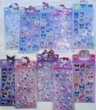 Lot Of 5 Sanrio Sticker Sheets Hello Kitty Friends Cinna Pompom Kuromi Melody