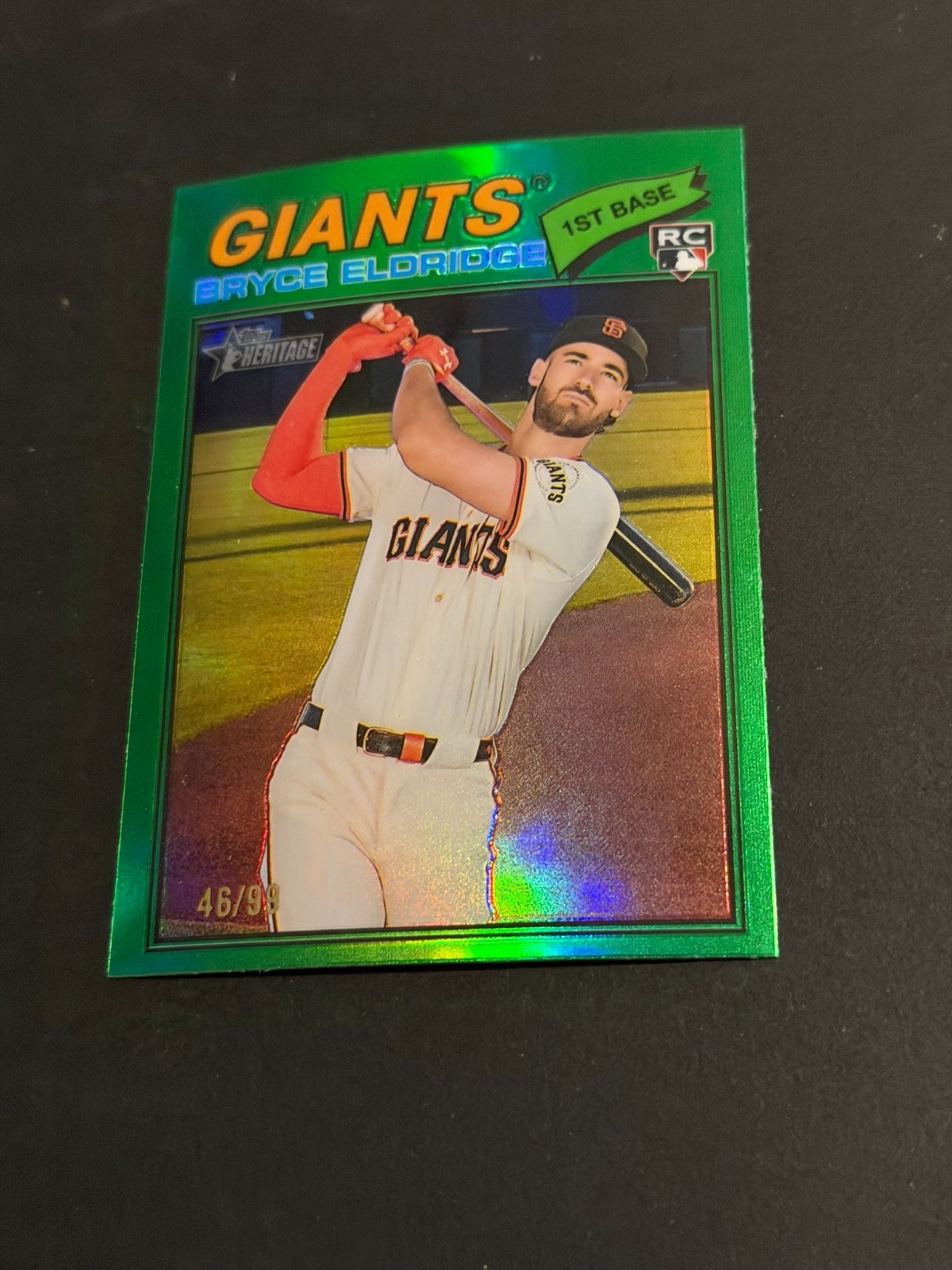 2026 Topps Heritage - Bryce Eldridge #310 Chrome Green Refractor /99 (RC)