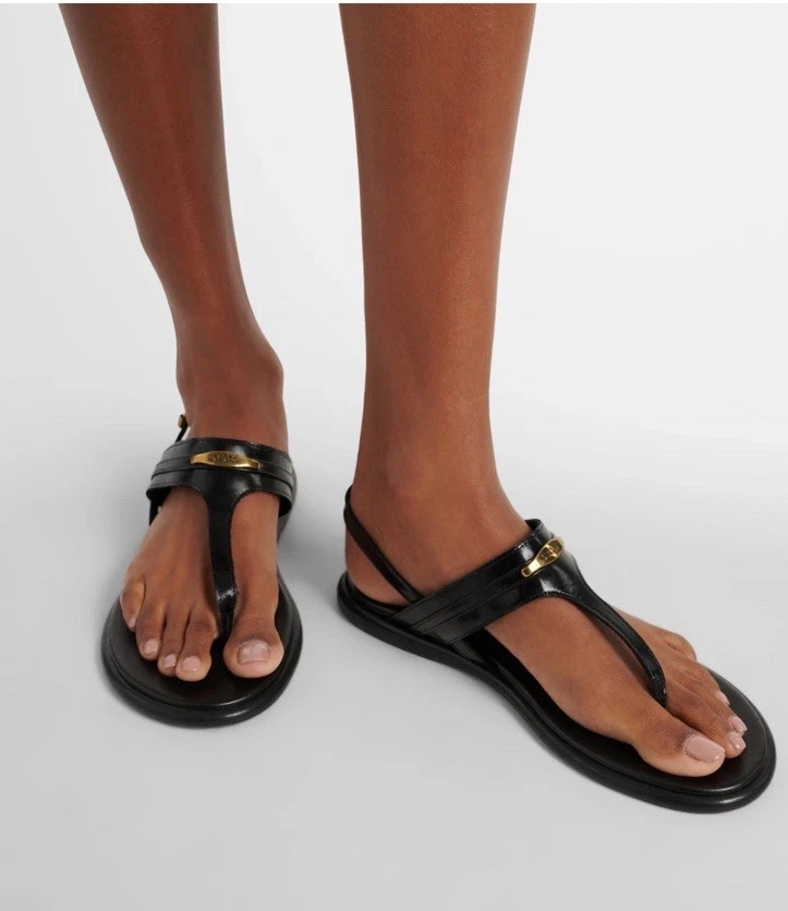 SANDALIAS ISABEL MARANT NYA CUERO NEGRO TANGA HONDA Talla 36 $575 Foto 2 de 4