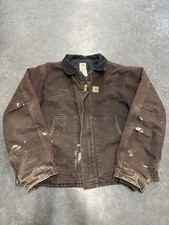 giacca vintage j22 dkb carhartt detroit marrone invecchiato thrashed sbiadita