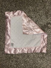 Swaddle Designs White Minky Dot Pink Satin Security Blanket/Lovey