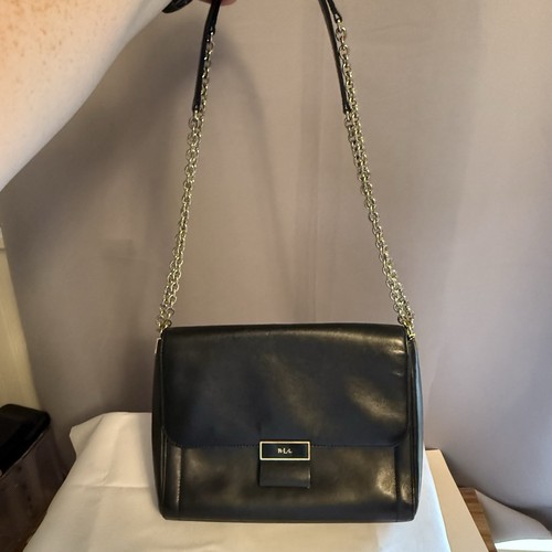 Lauren Ralph Lauren Medium Leather Convertible Crossbody Shoulder Bag Black