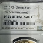Silver/layers gold 2010 1 Of 1 Rare 9th Com.PF70 Uc 1 Of 1 Top Pop 1 Oz 999 Silv — photo 2