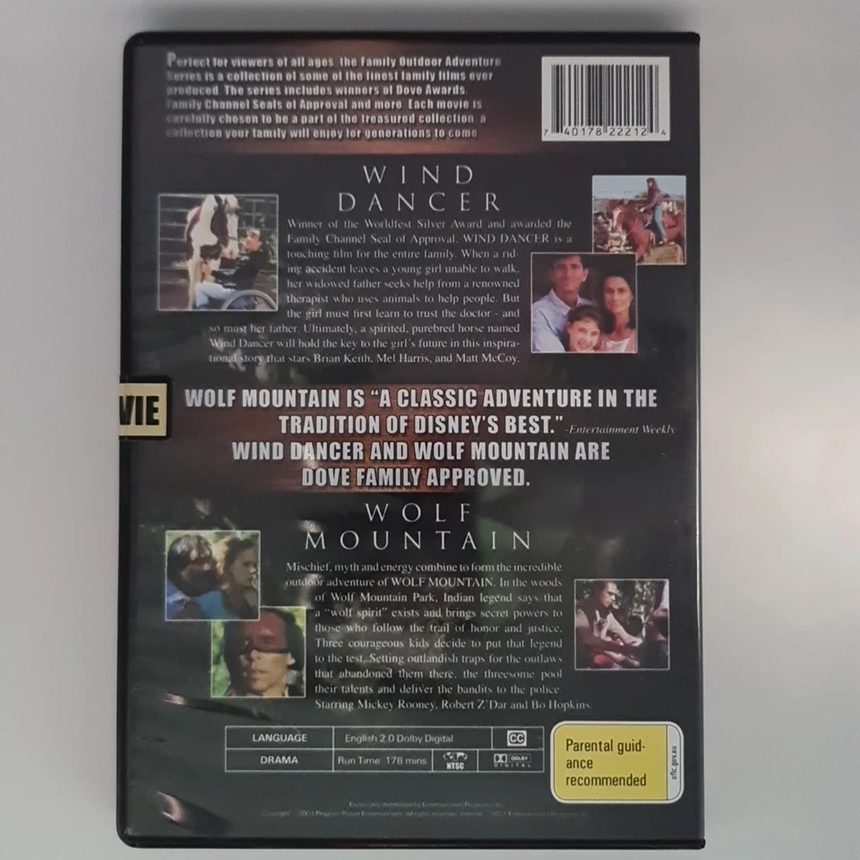Wind Dancer -Wolf Mountain DVD US Import Region 1 NTSC VGC, Disc Details in Pics - Image 2 of 4