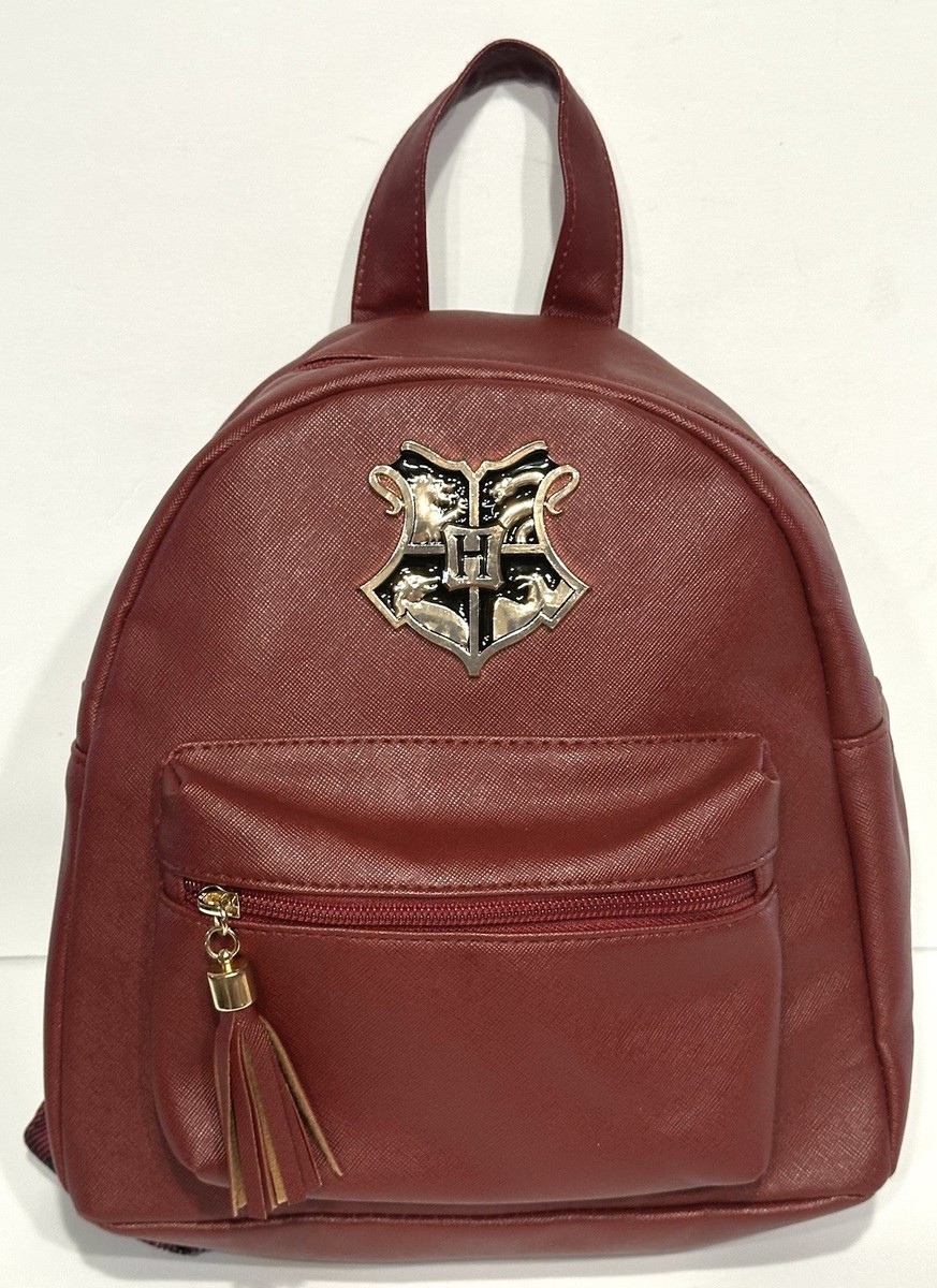 Harry Potter Bookbag Burgundy and Cream Mini Backpack with Crest Accent Loungefly Harry Potter Maroon Marauder main image 2