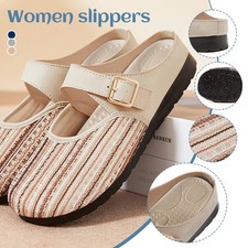 Women Sandals Mesh Backless Slides Non-Slip Soft Sole Casual Shoes for Summer.