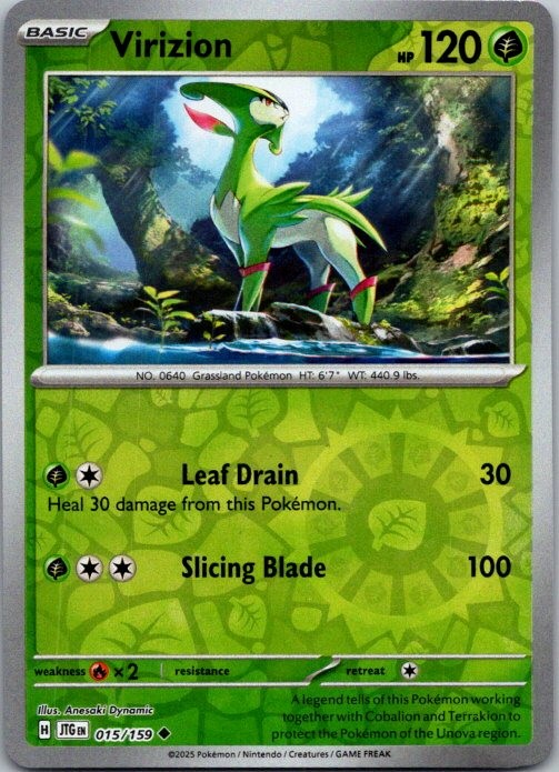Virizion Uncommon SV09: Journey Together 015/159 NM Reverse