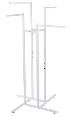 SSWBasics White 4-Way Clothing Rack with Straight Arms