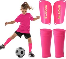 Syhood Soccer Shin Guards for Kids Youth Teens Adults Pads Medium, Pink