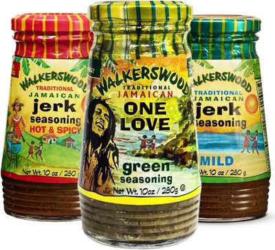 Jamaican jerk Seasoning Walkerswood Traditional Mild Green Hot