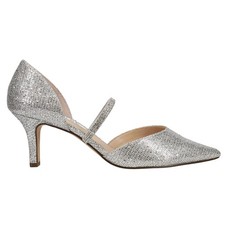 Nina Brystol Glitter Pointed Toe Evening Pumps Womens Silver Dress Casual BRYSTO
