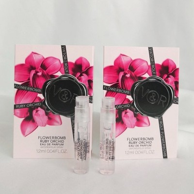 Lot 2 x Viktor & Rolf Flowerbomb Ruby Orchid EDP Sample Spray 1.2ml / 0.04oz ea